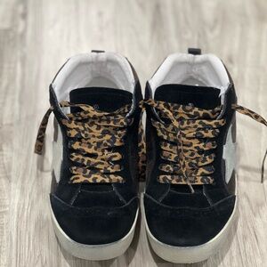 Black and Leopard Print Women's Golden Goose Sneakerrs